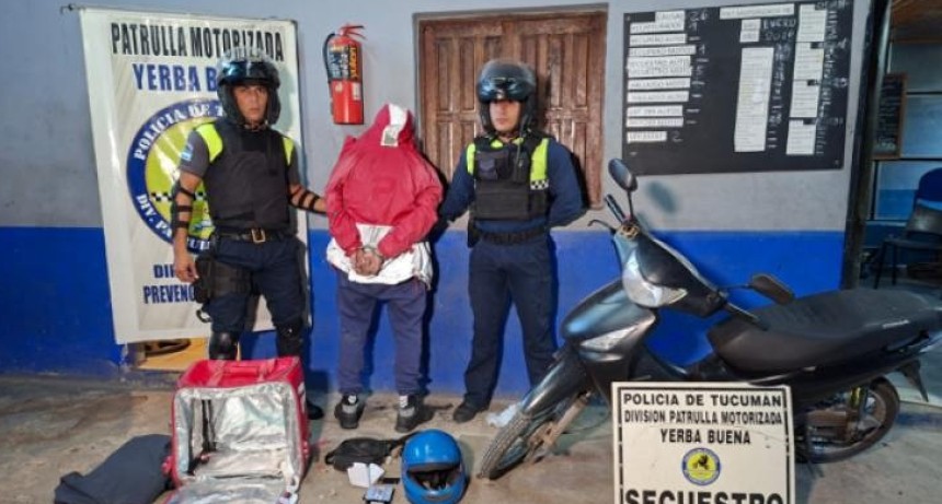 Atrapan a un "rompevidrio" camuflado de repartidor en Yerba Buena